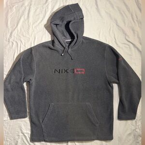 Nike Charcoal Hoodie with Red Accent Men’s Size Large 100% Polyester